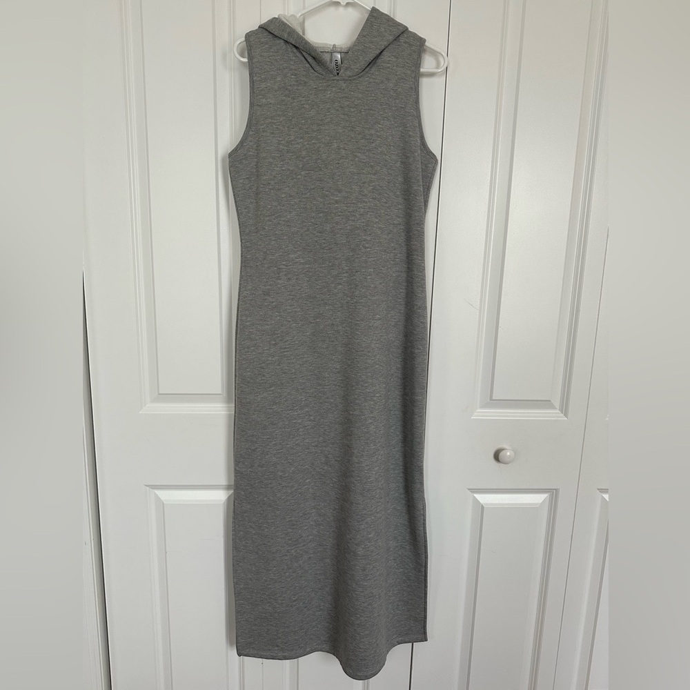 Grey hoodie maxi dress